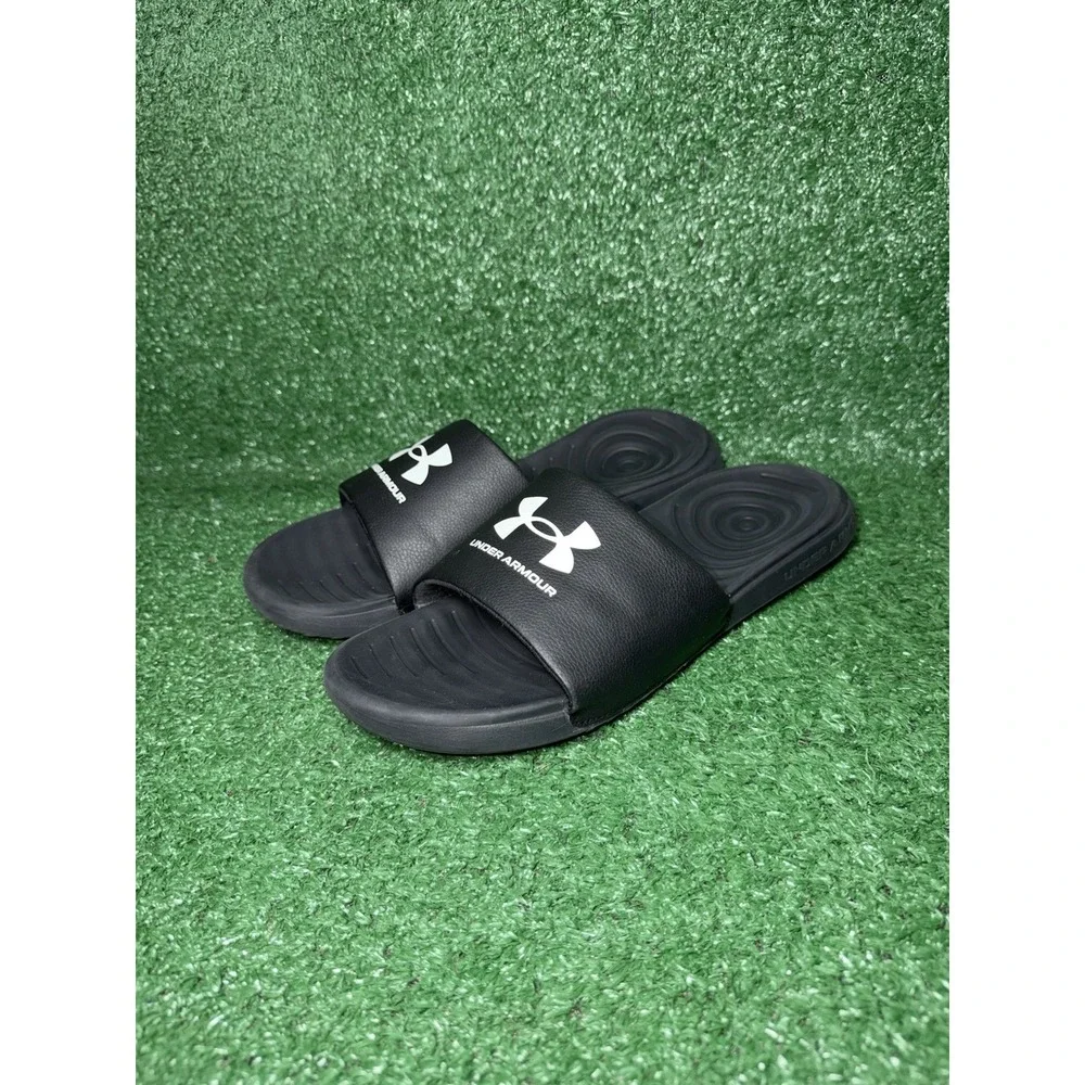 Under Armour Sandals Mens Size 11 Ansa Fix Black Comfort Slip On Beach Slides